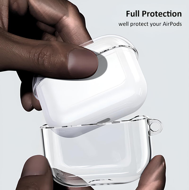 skysia Transparent Case for Airpods 4 – Clear Soft Silicone Protective Cover with Keychain, Shockproof, Anti-Yellowing, LED Visible, Wireless Charging Support (Pack of 1) - Image 3