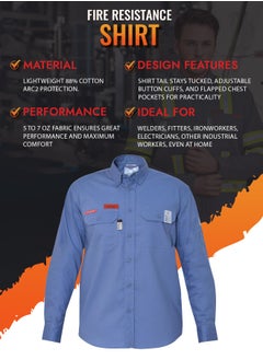 Secure Wear Lightweight FR Welding Shirt for Men - 6.5oz Fire-Resistant Twill Cotton - NFPA2112 Compliant - Durable for 50 Washes  - Image 2