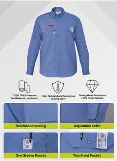 Secure Wear Lightweight FR Welding Shirt for Men - 6.5oz Fire-Resistant Twill Cotton - NFPA2112 Compliant - Durable for 50 Washes  - Image 3