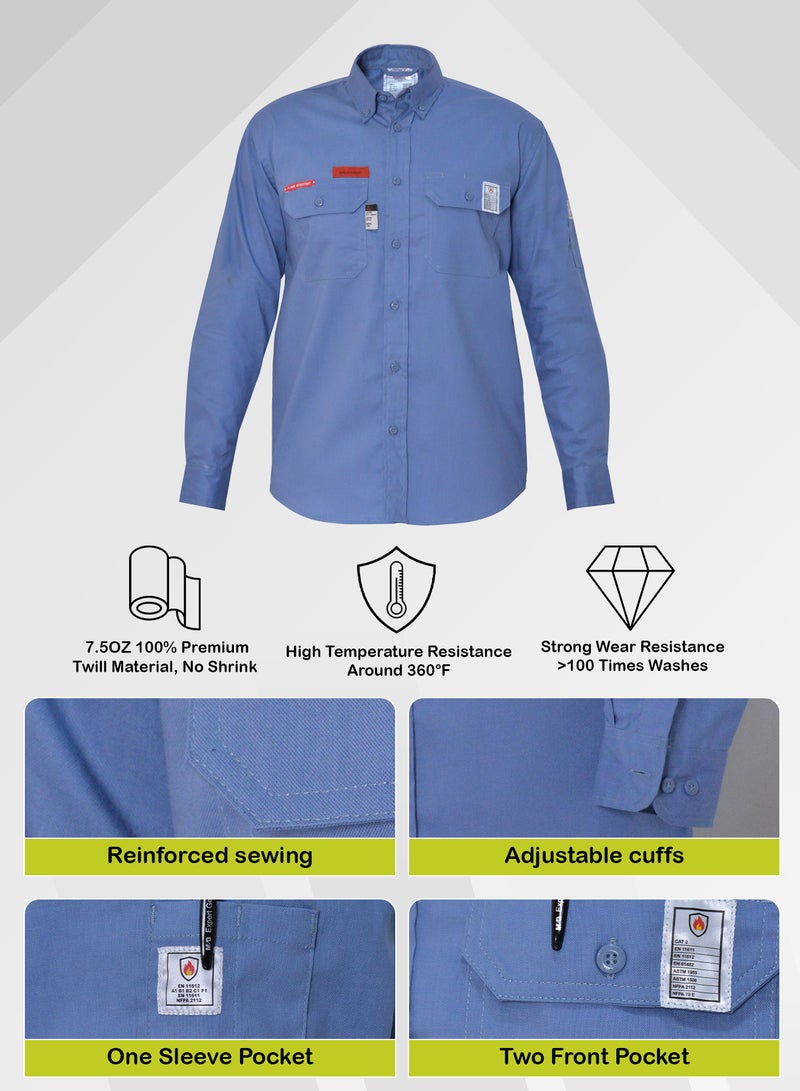 Secure Wear Lightweight FR Welding Shirt for Men - 6.5oz Fire-Resistant Twill Cotton - NFPA2112 Compliant - Durable for 50 Washes  - Image 3