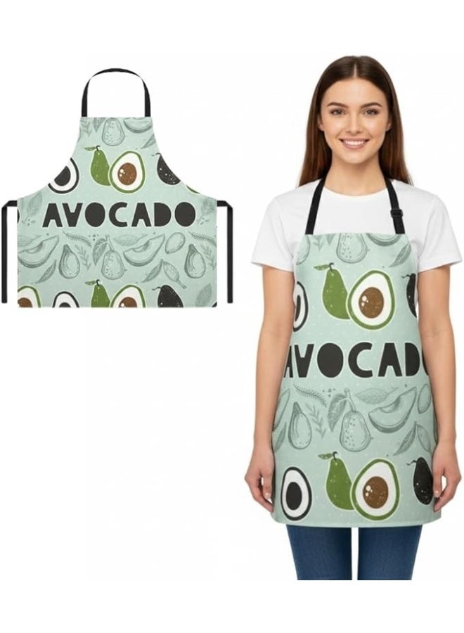 لوكاداه مريلة مطبخ للطبخ والخبز - مريلة طاهٍ قابلة للتعديل مقاومة للزيت والماء مع جيب أمامي، مصنوعة من مادة متينة مقاومة للرذاذ للاستخدام المنزلي والمطاعم والشواء - Image 1