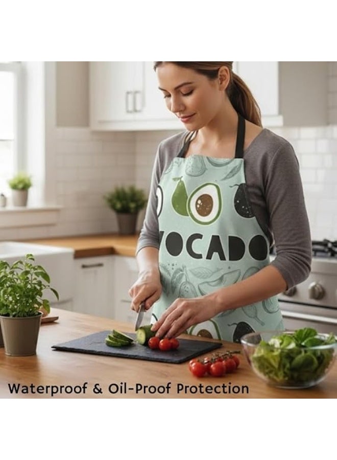 لوكاداه مريلة مطبخ للطبخ والخبز - مريلة طاهٍ قابلة للتعديل مقاومة للزيت والماء مع جيب أمامي، مصنوعة من مادة متينة مقاومة للرذاذ للاستخدام المنزلي والمطاعم والشواء - Image 2