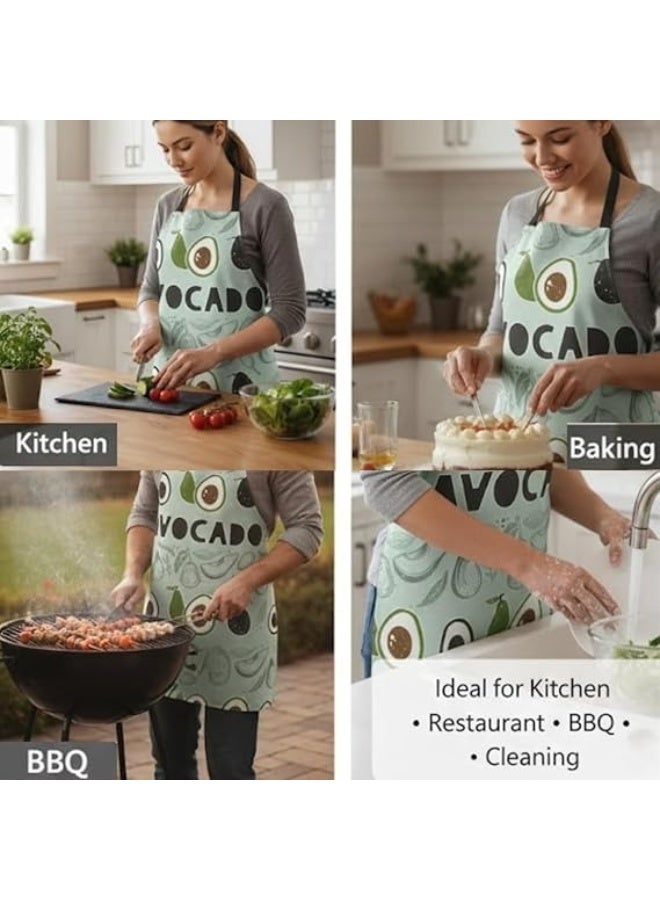 لوكاداه مريلة مطبخ للطبخ والخبز - مريلة طاهٍ قابلة للتعديل مقاومة للزيت والماء مع جيب أمامي، مصنوعة من مادة متينة مقاومة للرذاذ للاستخدام المنزلي والمطاعم والشواء - Image 5