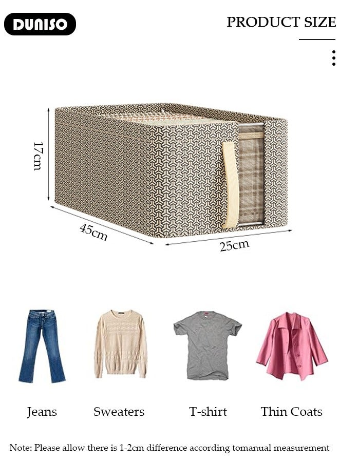 DUNISO 2 PCS Wardrobe Clothes Organizer, Foldable Drawer Closet Organizers with Mesh Window and Handle, Washable Closet Storage Basket Bins, Stackable Closet Storage Organizer, Fabric Storage Boxes for Clothing, Jeans, Bras, Leggings, Sweaters  - Image 2