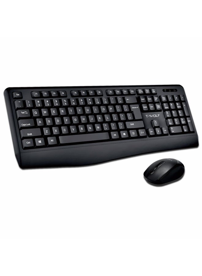 T-WOLF TF100 wireless keyboard and mouse set, full-size 104 key, scissor foot structure+ergonomic layout, made of ABS material, anti slip and wear-resistant - Image 1