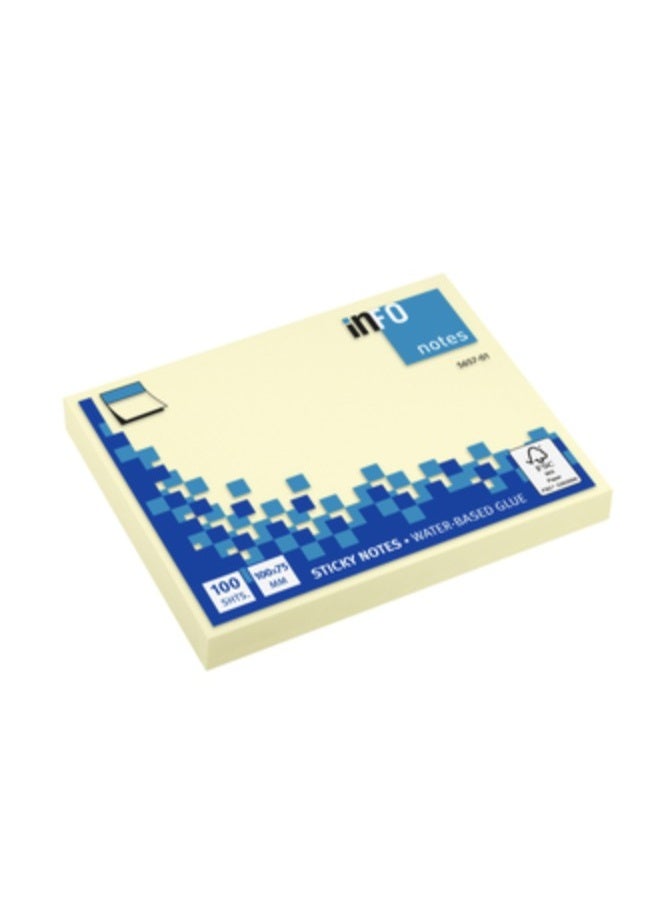 infonotes -   STICKY NOTES, 75x 100 mm, Yellow, 100 sheets 12pcs