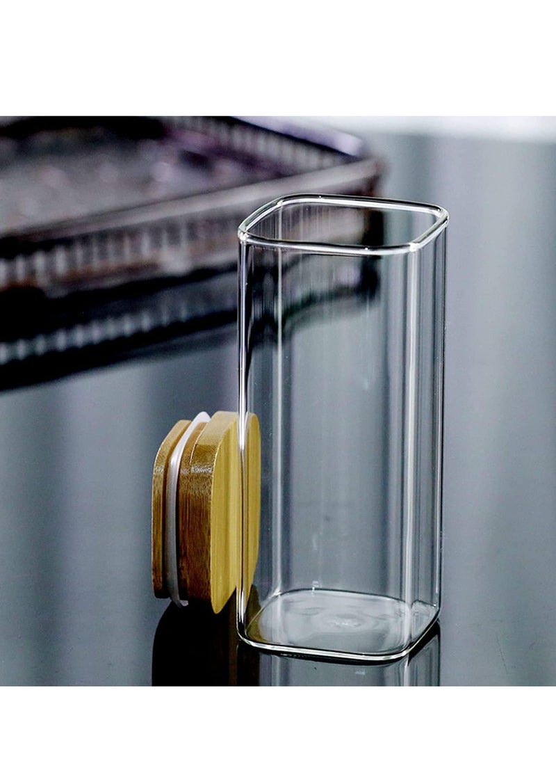 1Chase Set of 5-Borosilicate Square Storage Jar With Bamboo Lid, 1Pcs 1800ML, 2Pcs 1100ML, 2Pcs 900 ML - Image 2