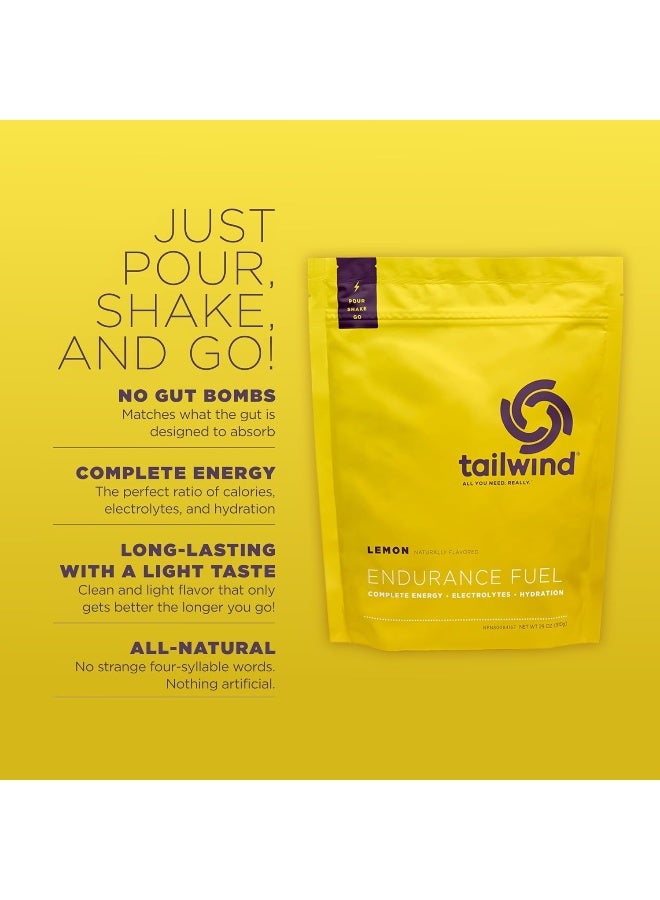 Tailwind Nutrition Endurance Fuel, Electrolyte & Hydration Sports Drink Mix Powder, Gluten-Free, Vegan, Lemon, 30 Servings - Image 2
