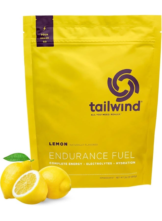 Tailwind Nutrition Endurance Fuel, Electrolyte & Hydration Sports Drink Mix Powder, Gluten-Free, Vegan, Lemon, 30 Servings - Image 1