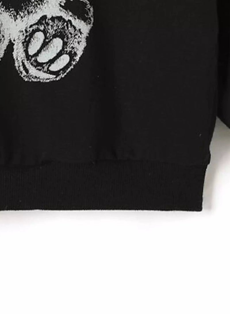 Toddler Boys Bear & Letter Graphic Hoodie  - Image 4