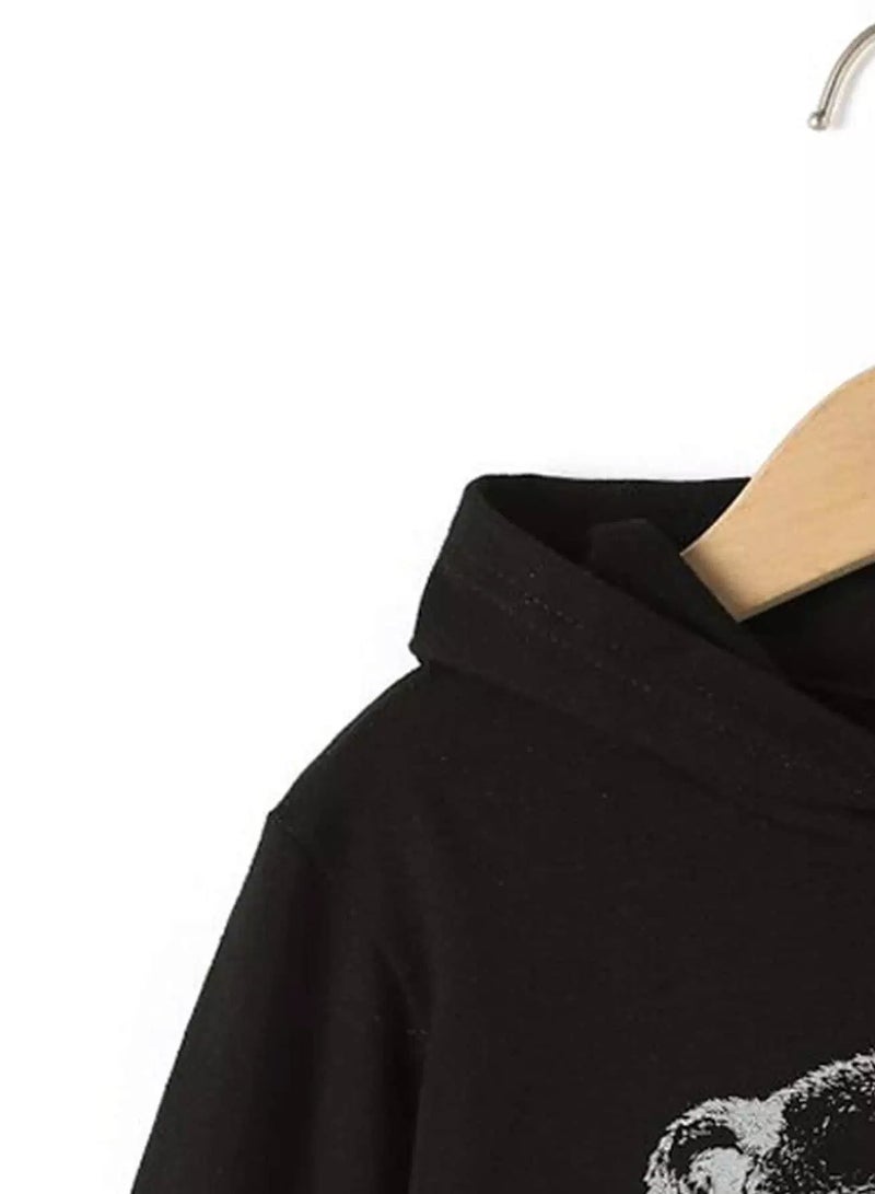 Toddler Boys Bear & Letter Graphic Hoodie  - Image 3