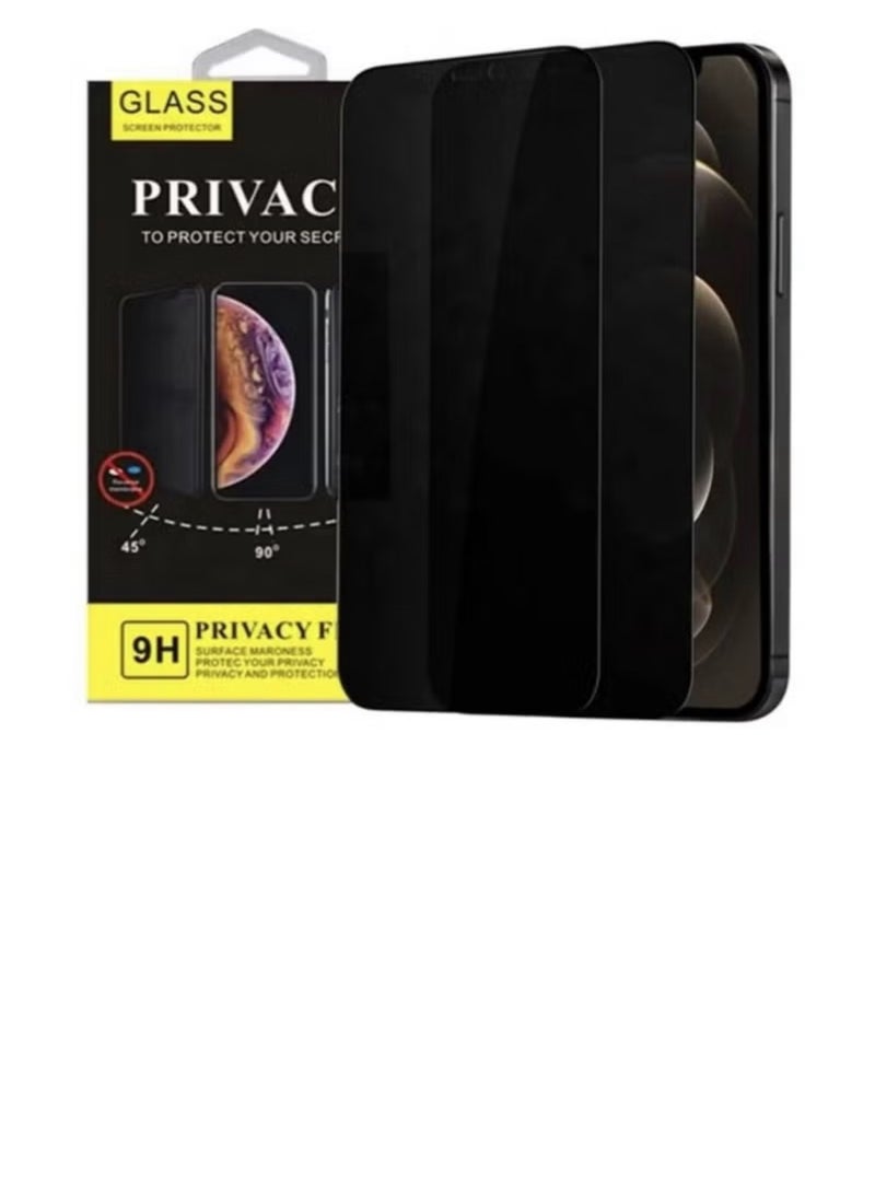 Glass Privacy Anti-Spy Tempered Glass Screen Protector For Apple iPhone 12 pro Black  - Image 1