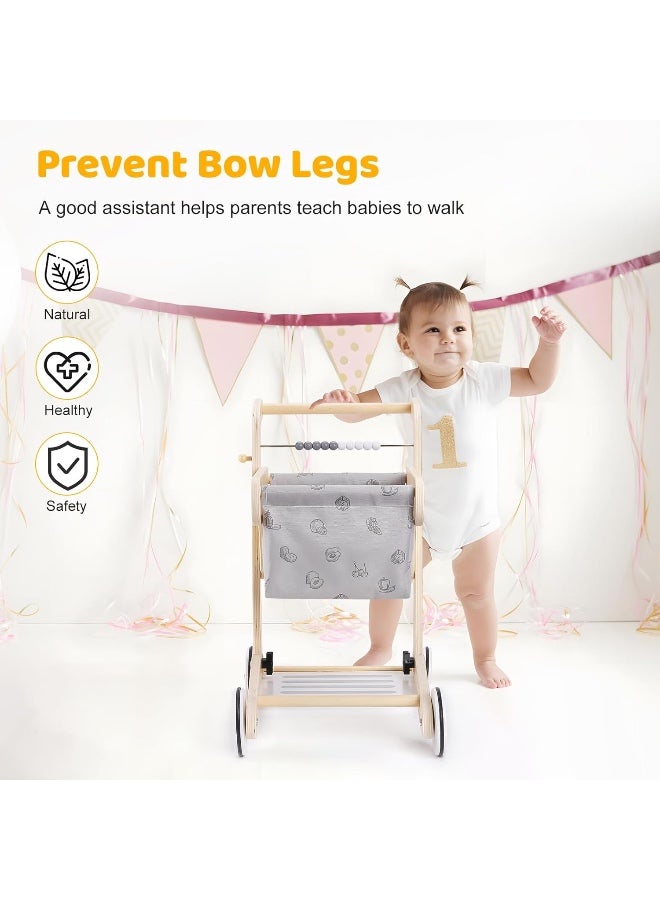 Factory Price Ella Kids Wooden Shopping Trolley with Washable Cart - Image 4