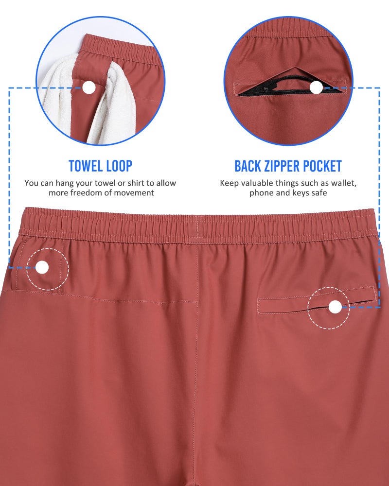 maamgic Mens 5" Gym Running Shorts for Men 2 in 1 Quick Dry Workout Athletic Shorts Antique Red Medium - Image 5