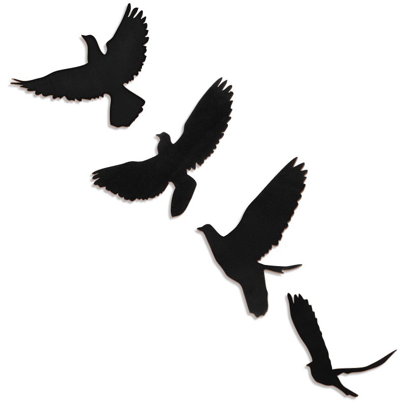 Blulu Blulu 4 Pieces Wooden Bird Wall Decor Flying Bird Sculptures Wall Art Decor Silhouette Art Wooden Sign for Home Living Room Bedroom Kitchen Hanging Decoration 4 Size 