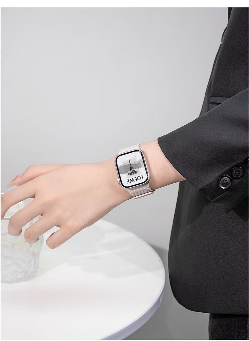 Magnetic Silicone Band for Apple Watch Ultra Ultra2/ 9 8 7 6 5 4 3 2 1 SE,Soft Silicone Waterproof Strap Wristbands Compatible with iWatch Apple Watch Series Ultra 49mm 45mm 44mm 42mm Women Men
