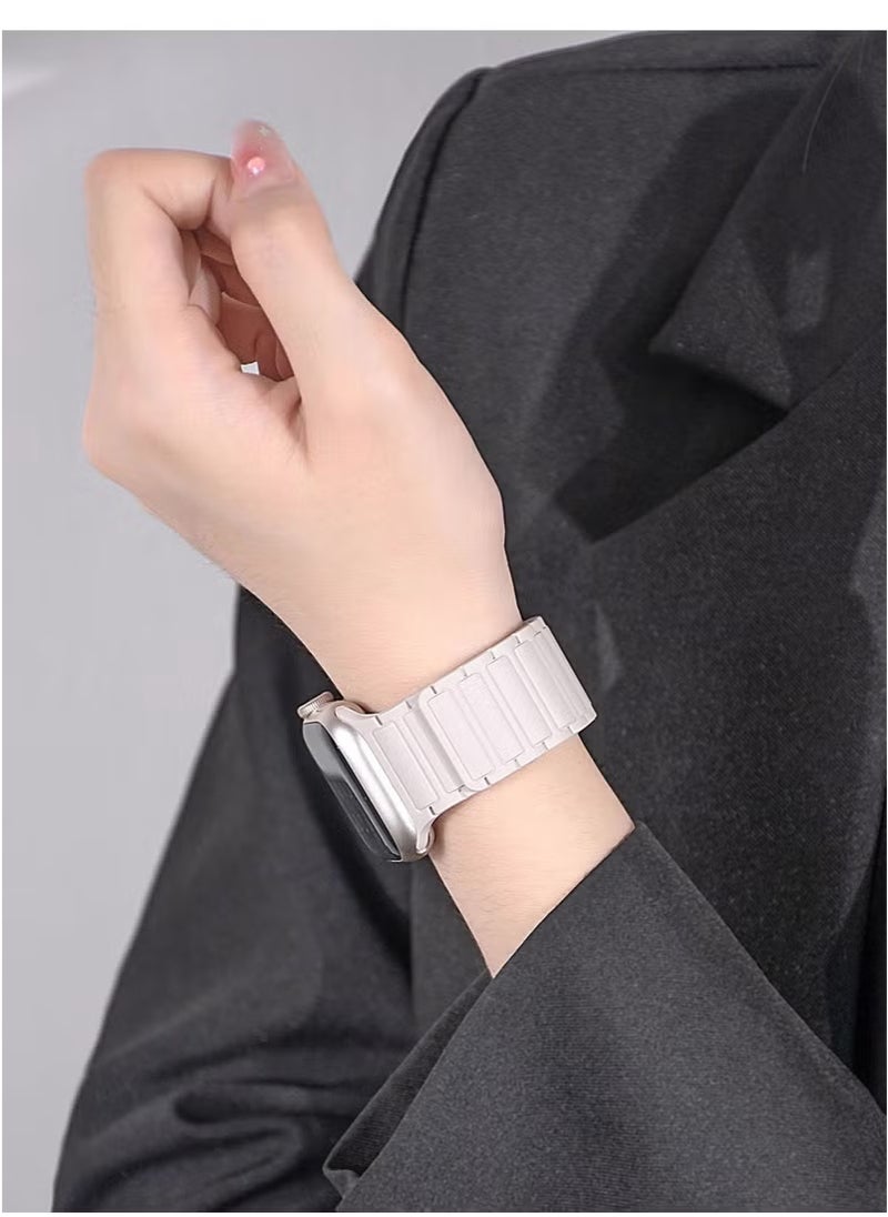 Magnetic Silicone Band for Apple Watch Ultra Ultra2/ 9 8 7 6 5 4 3 2 1 SE,Soft Silicone Waterproof Strap Wristbands Compatible with iWatch Apple Watch Series Ultra 49mm 45mm 44mm 42mm Women Men