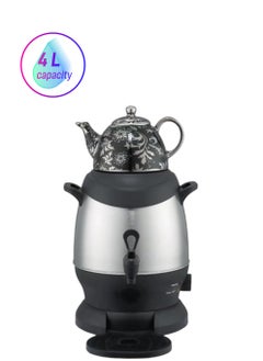 Electric Tea Kettle Samovar and Tea Maker – 4L 1350W Turkish & Russian Kettle – SK-SH-1068 – Stainless Steel Hot Water Boiler with Temperature Control for Tea, Coffee, Herbal Infusions