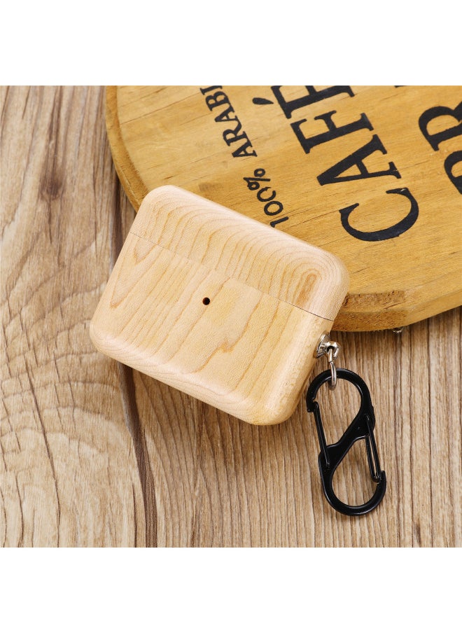 Generic - Wooden Earphone Case For Airpods Pro 2 Generation Walnut For Apple Airpods3/4 All-inclusive Protective Cover-Color:Maple-Applicable Model:airpods 1/2 Generation - Image 1