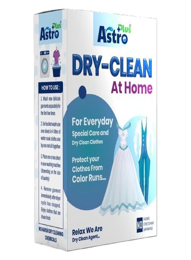 ASTRO PLUS + Astro Plus+ Dry Clean At-Home Liquid Detergent Cleaning Sheets | Ultimate Protection For Silk Saree and Chiffon, Cotton, Georgette, Linen, Woolen | Pack of 3 Sheet | Gentle Wash For Delicate Fabrics - Image 1