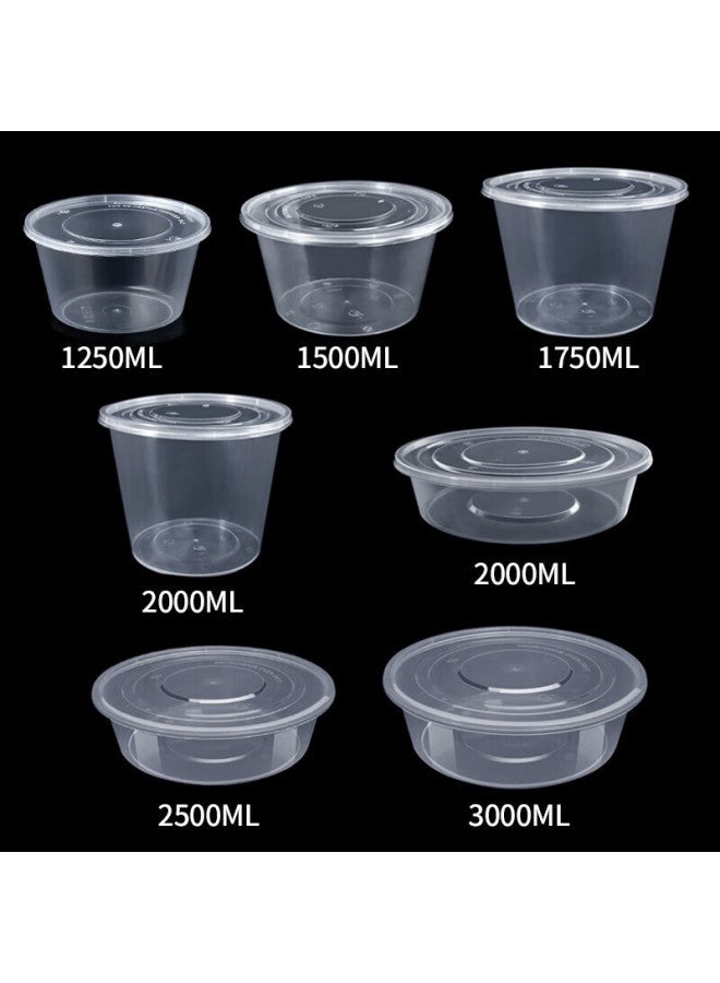 Temeiju Disposable Round Transparent Plastic Lunch Boxes, Thickened With Lids, Takeout Containers, 30 Sets, 3000 Model - Image 5