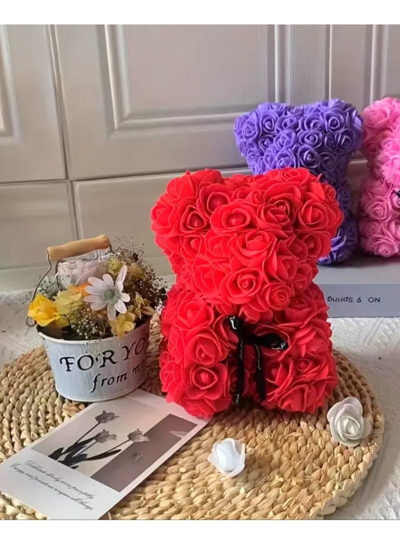 أموري الهدايا دمية دب رائعة من زهور الورد لعيد الحب أو عيد الأم - Image 4