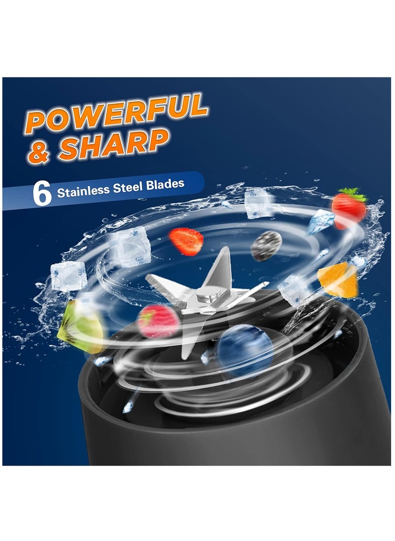 Arabest Portable Blender, USB Rechargeable Juicer with 6 Blades, Mini Blender for Travel, Home, Gym, Office  - Image 2
