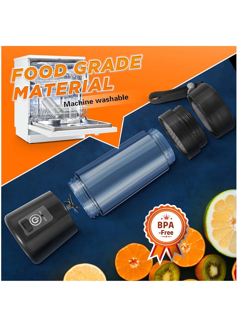 Arabest Portable Blender, USB Rechargeable Juicer with 6 Blades, Mini Blender for Travel, Home, Gym, Office  - Image 4