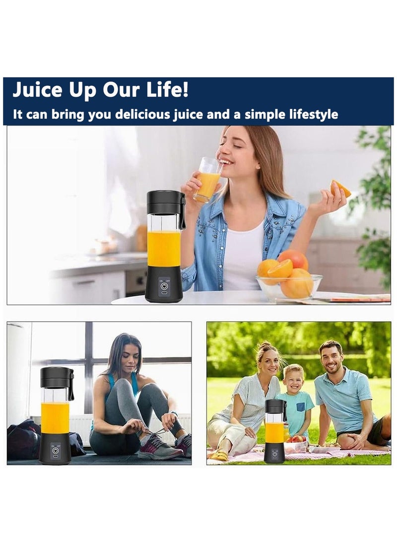 Portable Blender, USB Rechargeable Juicer with 6 Blades, Mini Blender for Travel, Home, Gym, Office