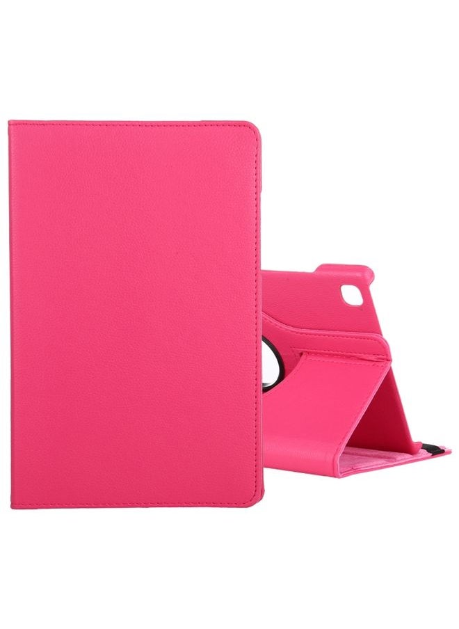 HuHa - Case Cover For Samsung Galaxy Tab A7 T500 Litchi Texture Horizontal Flip 360 Degrees Rotation Leather Case with Holder Rose Red - Image 1