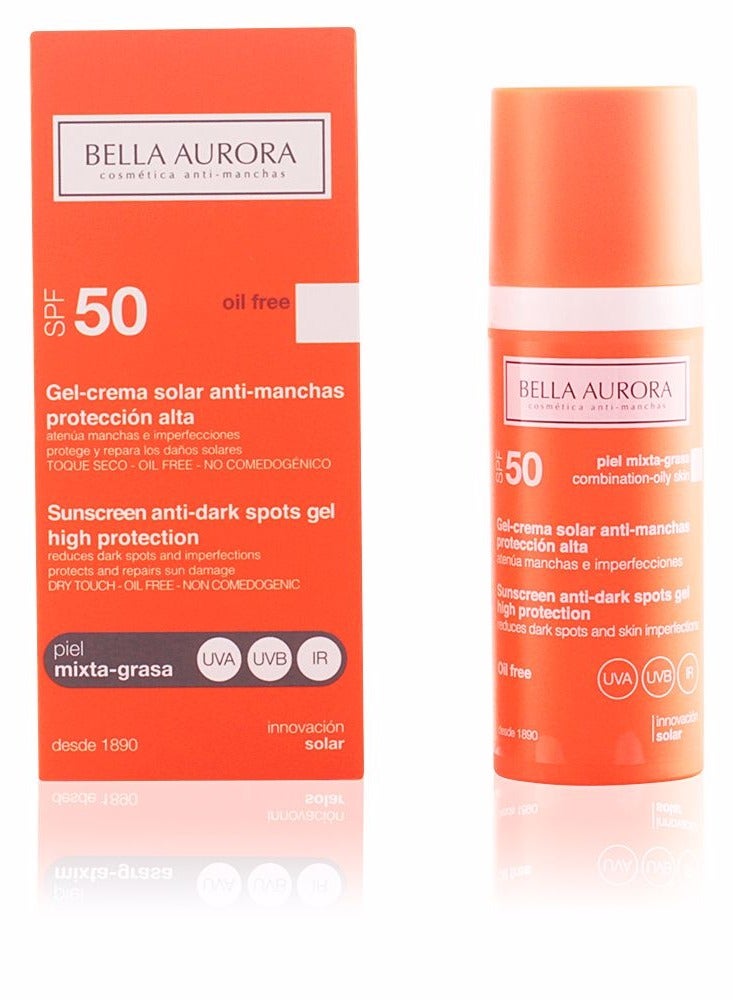 بيلا أورورا جل بيلا أورورا صن المضاد للبقع الداكنة للبشرة المختلطة والدهنية بعامل حماية من الشمس 50، 50 مل - Image 1