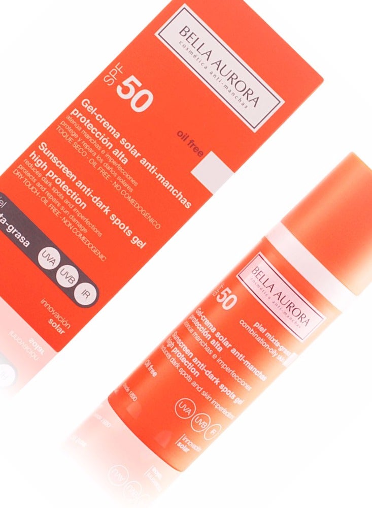 بيلا أورورا جل بيلا أورورا صن المضاد للبقع الداكنة للبشرة المختلطة والدهنية بعامل حماية من الشمس 50، 50 مل - Image 2