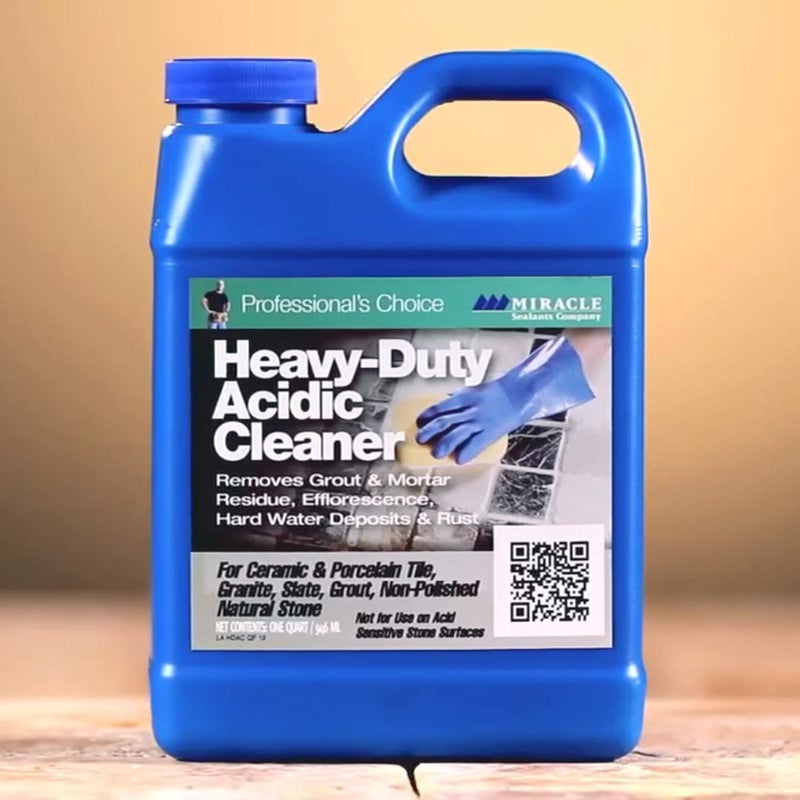 Miracle Sealants Heavy-Duty Acidic Cleaner for Tile & Stone, Grout Haze, Rust Stain & Efflorescence Remover, Quart - Image 2