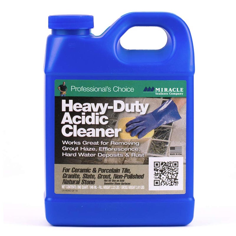 Miracle Sealants Heavy-Duty Acidic Cleaner for Tile & Stone, Grout Haze, Rust Stain & Efflorescence Remover, Quart - Image 1