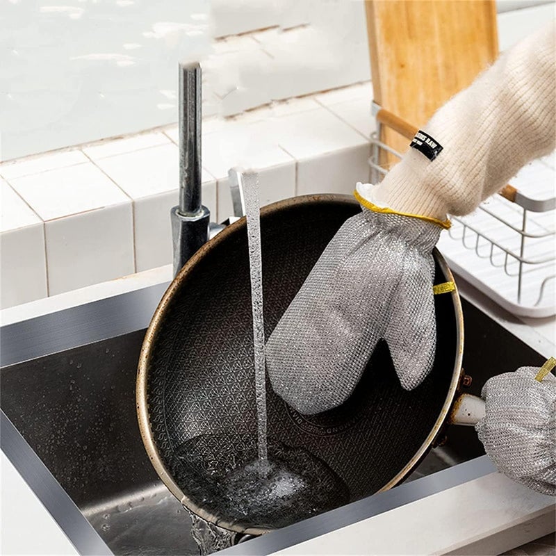 Wire Dishwashing Gloves, Household Cleaning Tools, Heat Insulation Anti-Hot Waterproof & Durable Gloves, Skin-Friendly, Reusable Kitchen Gloves For Washing Dishes & Wiping Pots (1 Pcs)  - Image 5