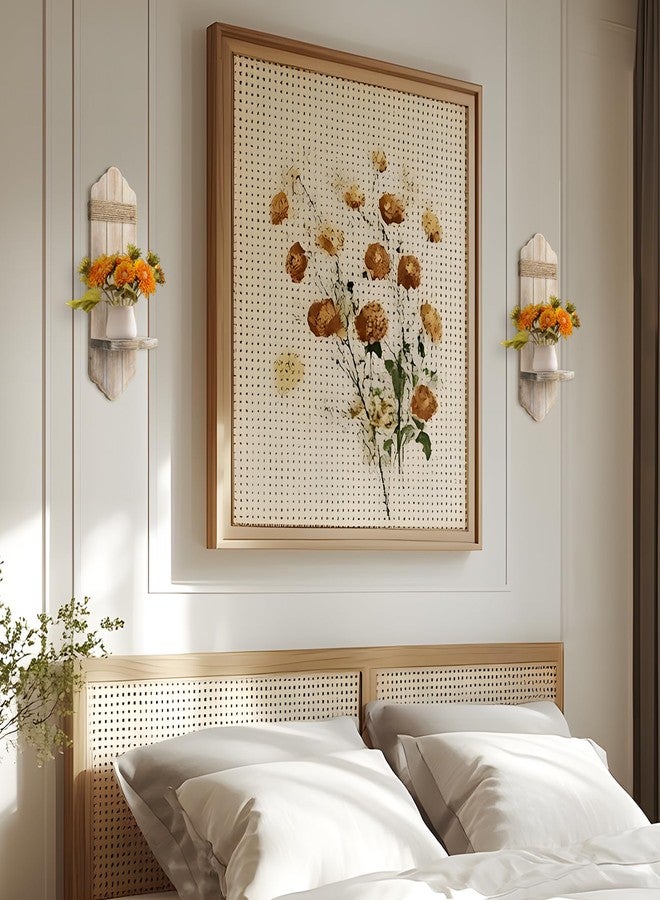 CEDARLUX Wall Candle Sconces Set of Two, Rustic Washable White Wood Wall Candle Holder Decor, Farmhouse Wooden Candle Holder Wall Decorations for Fireplace, Hallway, Living Room, Bedroom - Image 4