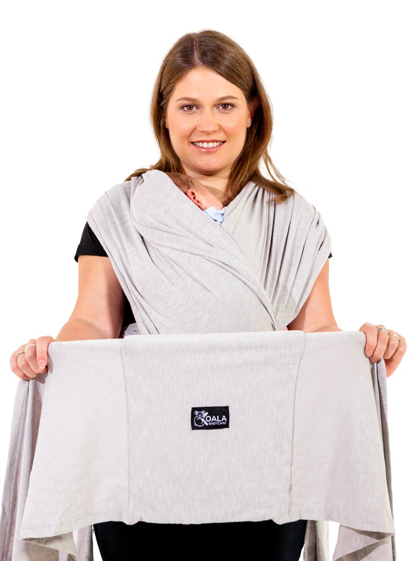 كوالا بيبي كير حاملة الأطفال كادل باند, سهلة الارتداء، دعم مريح وآمن - لفافة حديثي الولادة قابلة للتمدد والتعديل، مناسبة حتى 9 كجم - رمادي - Image 3