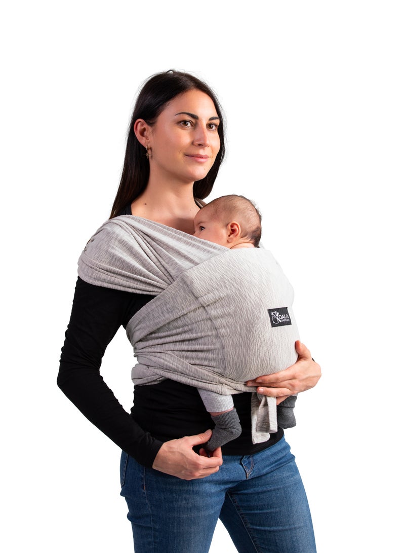 كوالا بيبي كير حاملة الأطفال كادل باند, سهلة الارتداء، دعم مريح وآمن - لفافة حديثي الولادة قابلة للتمدد والتعديل، مناسبة حتى 9 كجم - رمادي - Image 5