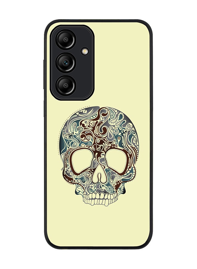 Stylizedd Rugged Black Edge Case for Samsung Galaxy A55, Slim fit Soft Case Flexible Rubber Edges Anti Drop TPU Gel Thin Cover -  Skully Tattoo - Image 1
