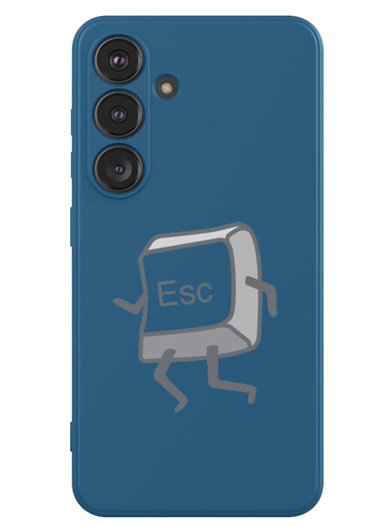 Theodor Protective Slim Fit Case Liquid Silicone Cover with Full Body Protection Anti-Scratch Shockproof Case For Samsung Galaxy S24 Plus (Blue) - Escape - Image 1