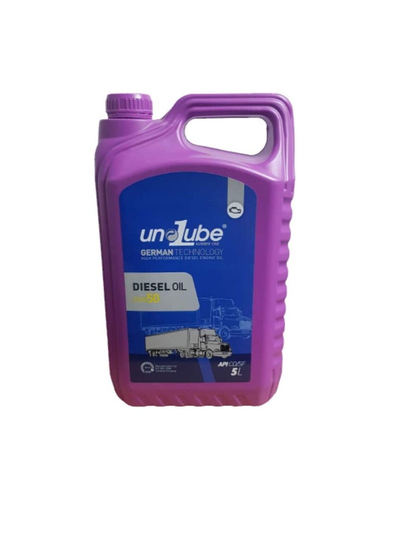 Generic Unolube High Performance Diesel Engine Oil 20W50 Engine Lubricant 5 Litre  - Image 1