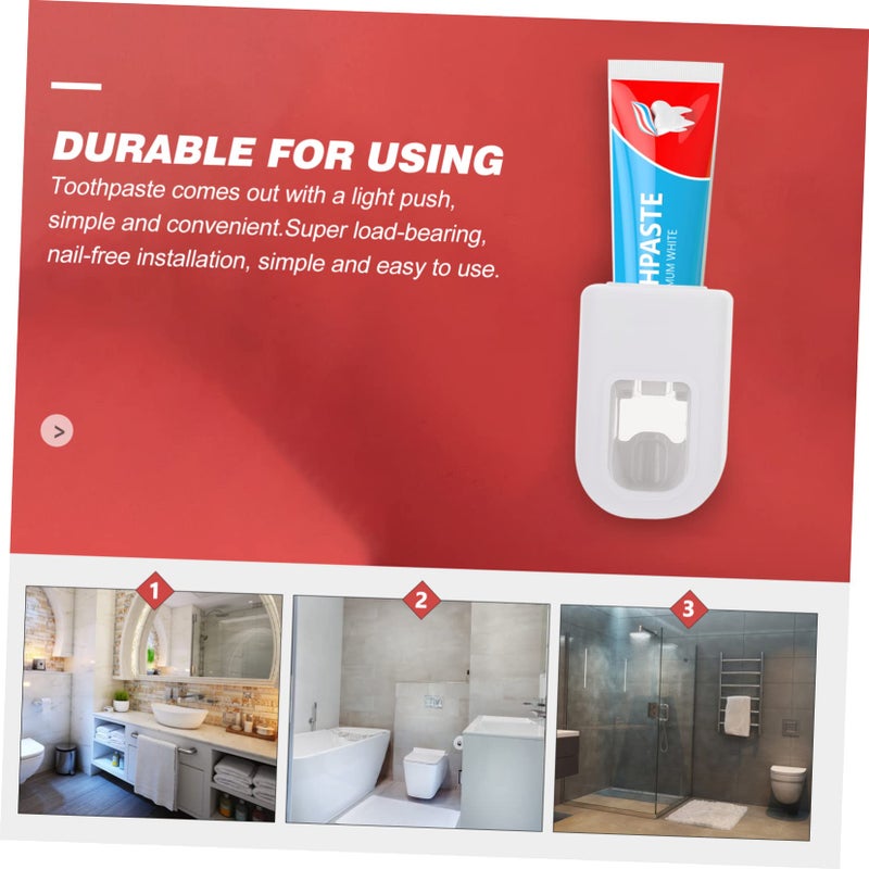 Automatic Toothpaste Squeezer Dispenser Wall Mounted Press Type 2 Pack Nail Design - Image 3