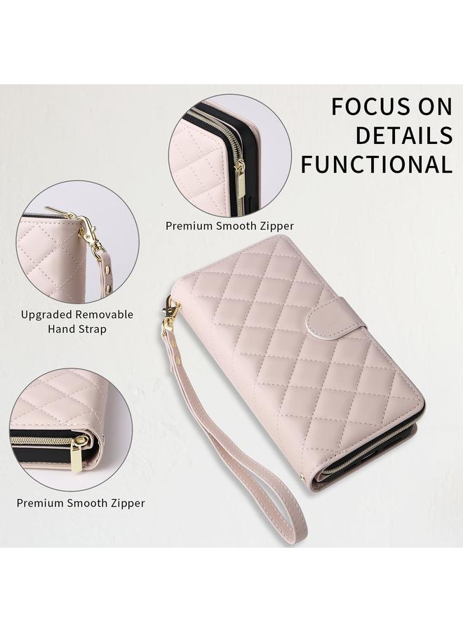 زبون جراب هاتف iPhone 13 mini Crossbody بسحاب معيني الشكل ومشبك من الجلد مع حبل تعليق - Image 3