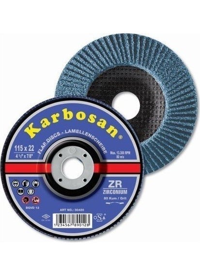 karbosan - Zirconium Flap Disc 40 Grit 115X22.23 mm - Image 1