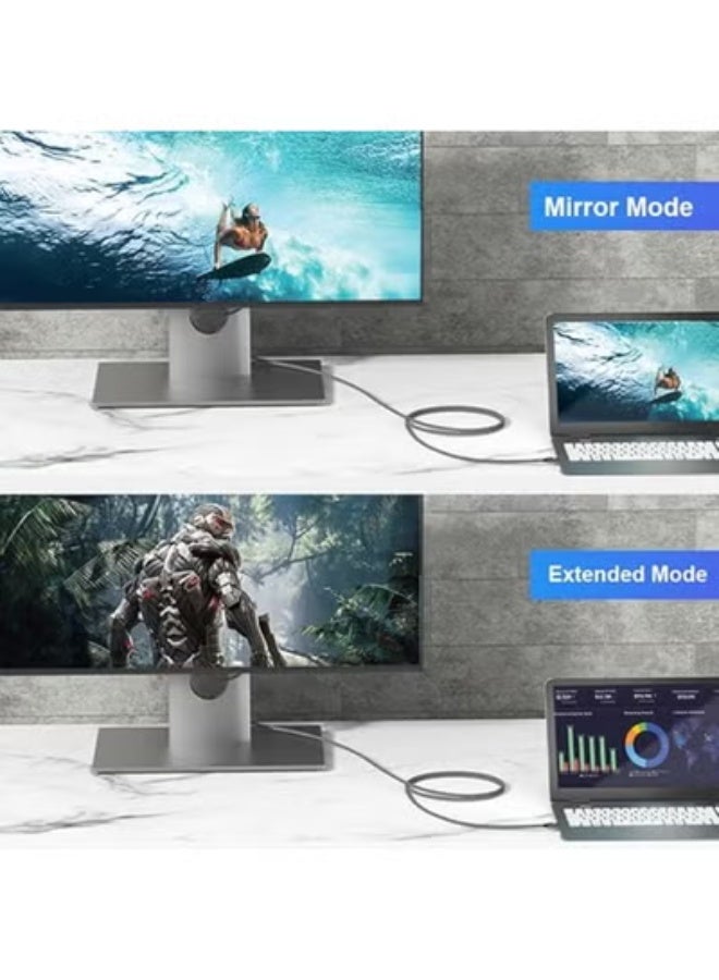 كيبل USB C إلى منفذ عرض DP 1.4 – عملي وسهل الاستخدام – يدعم دقة 8K@60Hz و4K@144Hz بطول 6.6 قدم - Image 3