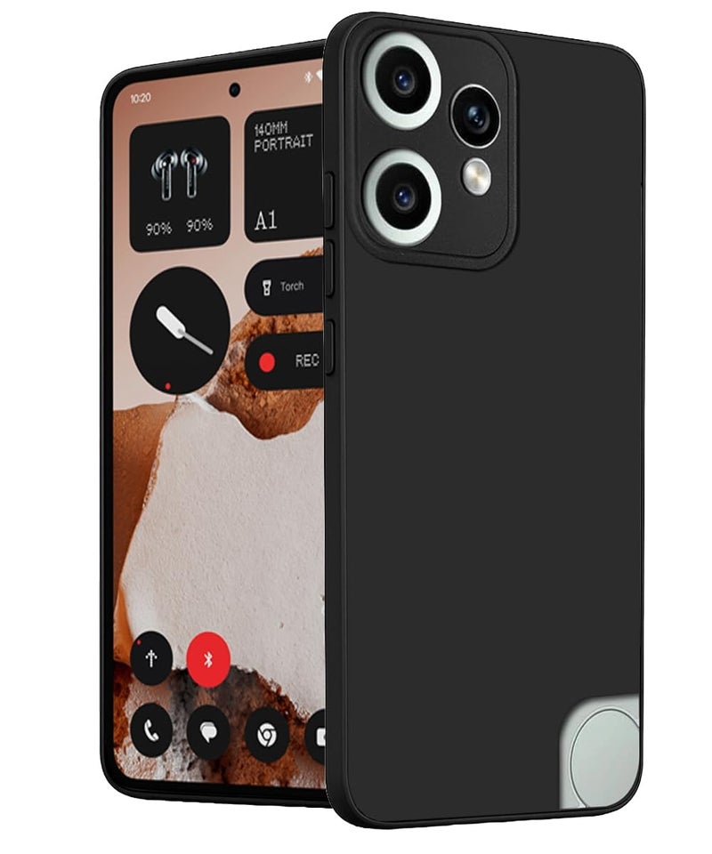 SHINESTAR Liquid Silicone Case for CMF by Nothing Phone 2 Pro 5G | Soft Microfiber Lining | 360° Full Camera Protection | Shockproof Slim Back Cover (Black) - Image 1