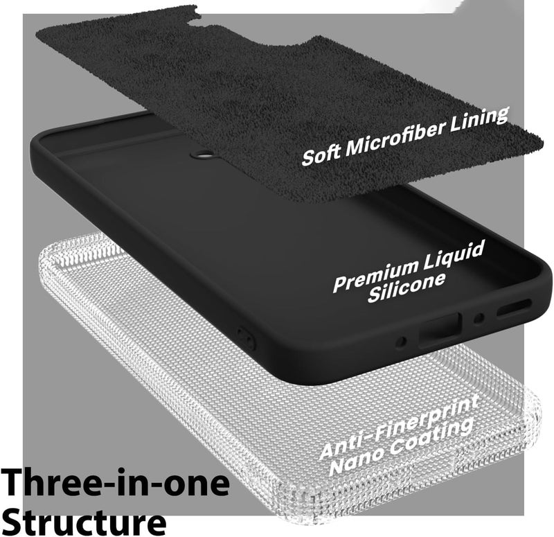 SHINESTAR Liquid Silicone Case for CMF by Nothing Phone 2 Pro 5G | Soft Microfiber Lining | 360° Full Camera Protection | Shockproof Slim Back Cover (Black) - Image 5