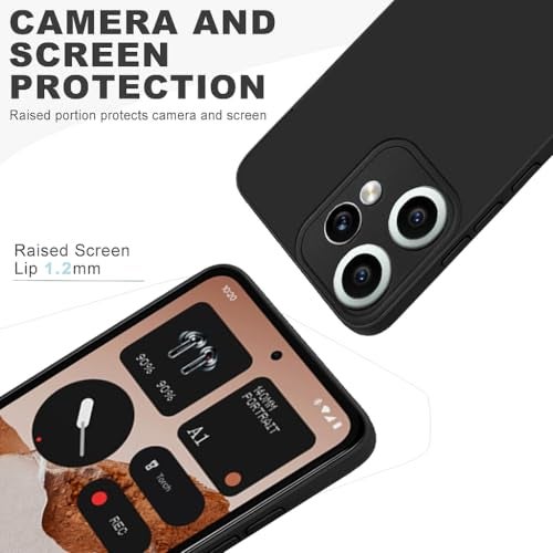SHINESTAR Liquid Silicone Case for CMF by Nothing Phone 2 Pro 5G | Soft Microfiber Lining | 360° Full Camera Protection | Shockproof Slim Back Cover (Black) - Image 2