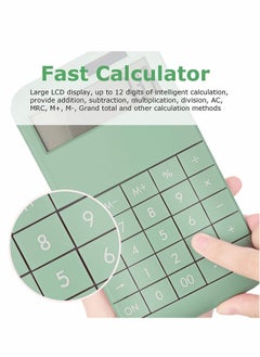 Y&D Basic Standard Calculator 12 Digit Desktop with Large LCD Display for Office, School, Home & Business Use, Modern Design - Green  - Image 2