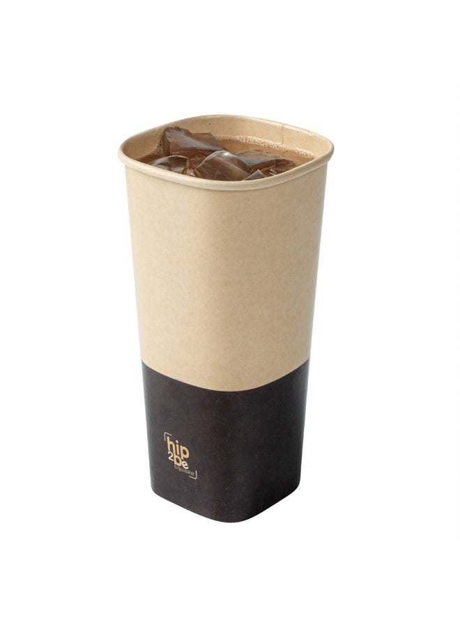 Restaurantware Hip 2 Be Square 22 Ounce Paper Coffee Cups, 500 Leakproof Reusable Coffee Cups - Lids Sold Separately, Double PE Lining, Paper Disposable Cups, Hot & Cold Friendly, Single Wall - Image 2